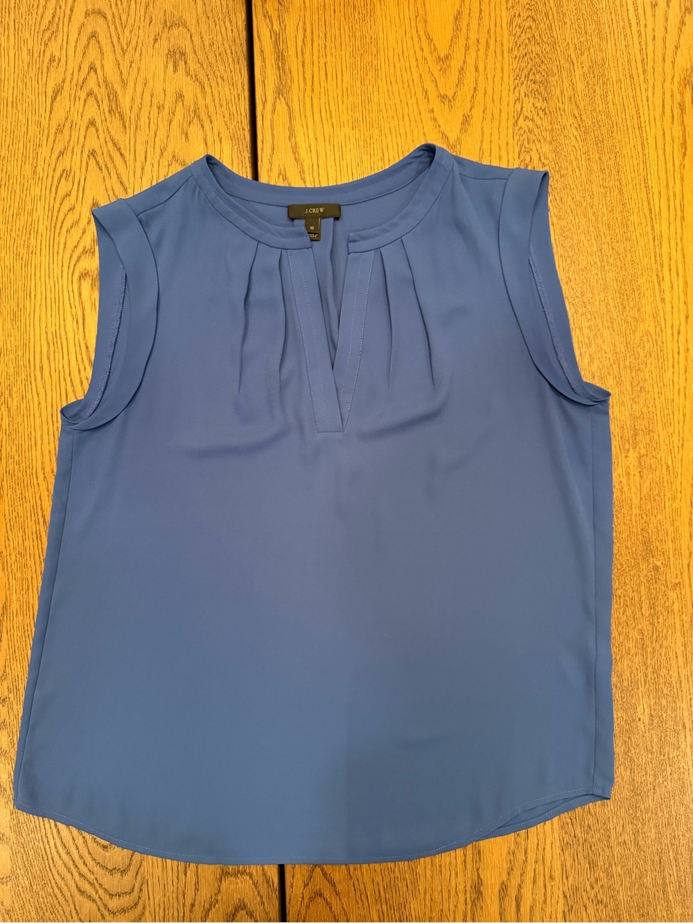 J. Crew Sleeveless Pleat-Front blouse in Periwinkle Blue